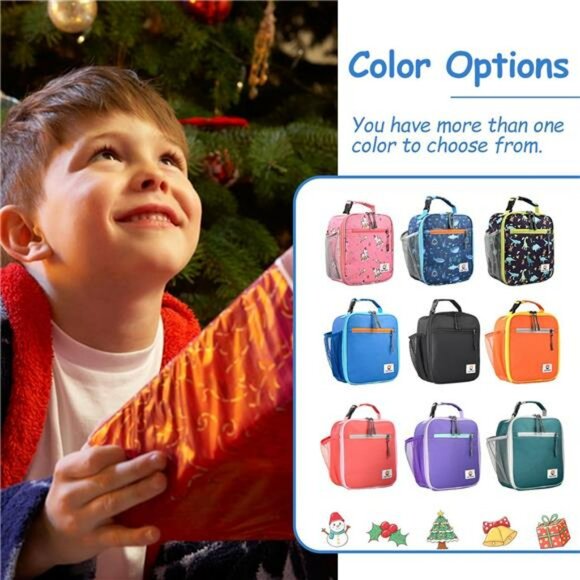Kids insulated lunch box soft cooler bag reusable waterproof school lunch tote - Picture 4 of 7